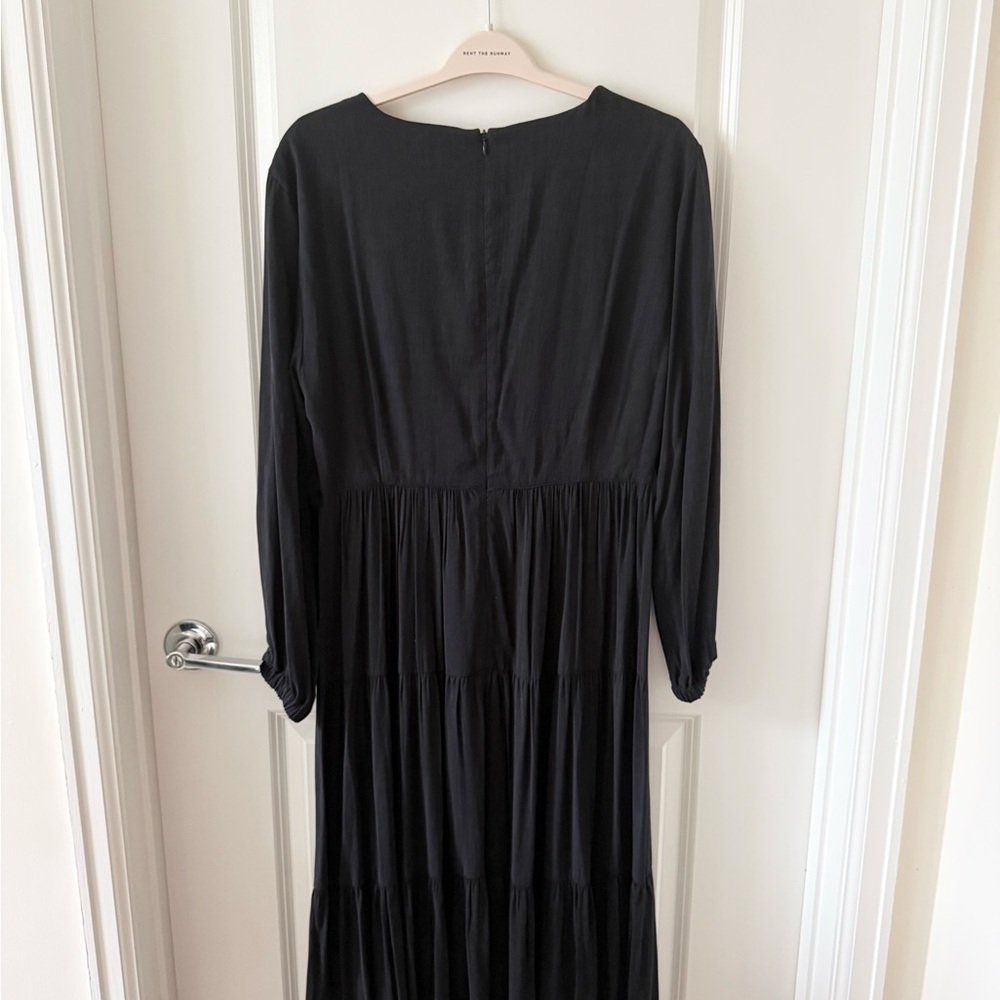 Madewell Black Tiered Maxi Dress with Front Cutout - Picture 7 of 7